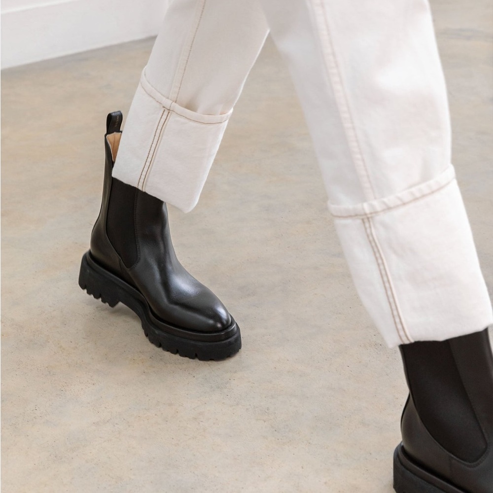 Dear Frances- Tony Boot, black. Tall Chelsea boot, NWT